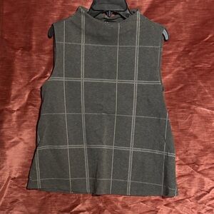 Cynthia Rowley Charcoal Checkered Tank Top